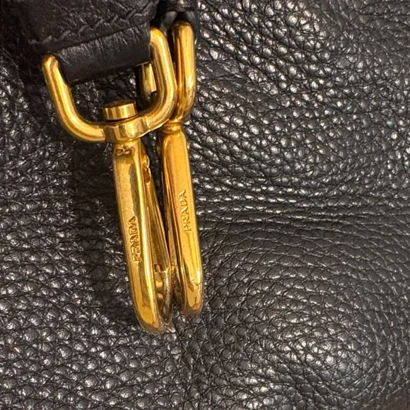 Prada Black Pebbled Leather Large Tote with Adjustable/Removable Crossbody Strap - Picture 14 of 14